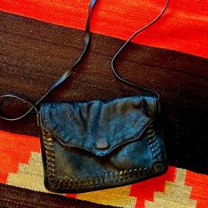 Black leather purse